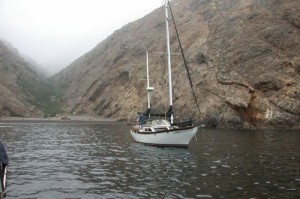40+ foot yacht anchored near the mouth of Diablo.