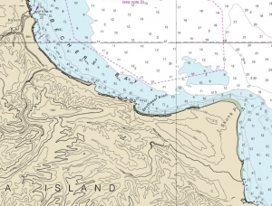 NOAA chart 18728 Santa Cruz Passage. Click for larger