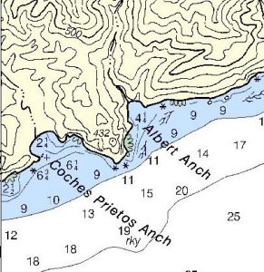 NOAA chart 18729. Note hill 432.